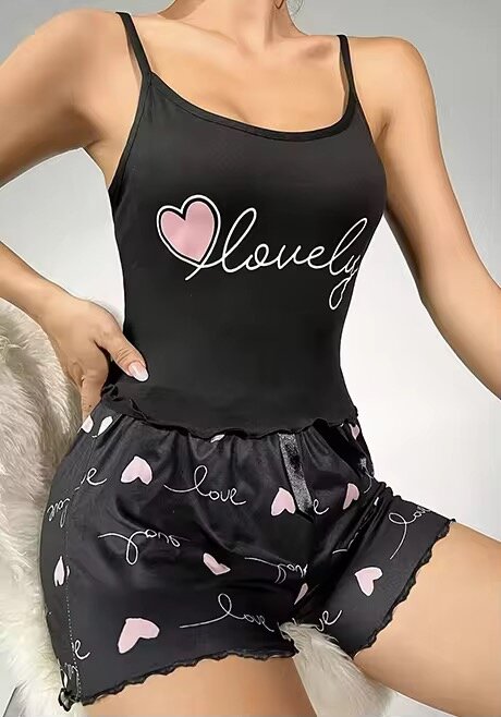 Ensemble Pyjama Cœur Femme