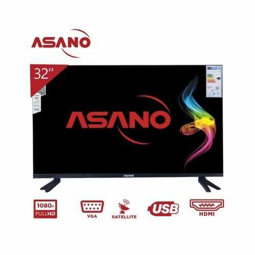 Asano 32" Digital Satellite HD TV - HDMI /VGA/USB - Black