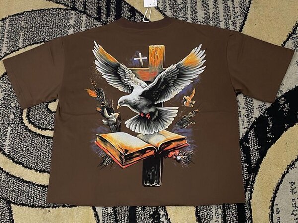 T-shirt homme marron imprimé