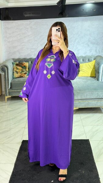 Robe longue violet femme