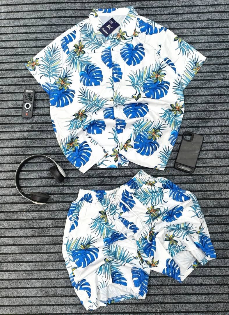 Ensemble chemise et short homme tropical