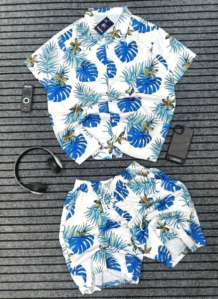 Ensemble chemise et short homme tropical