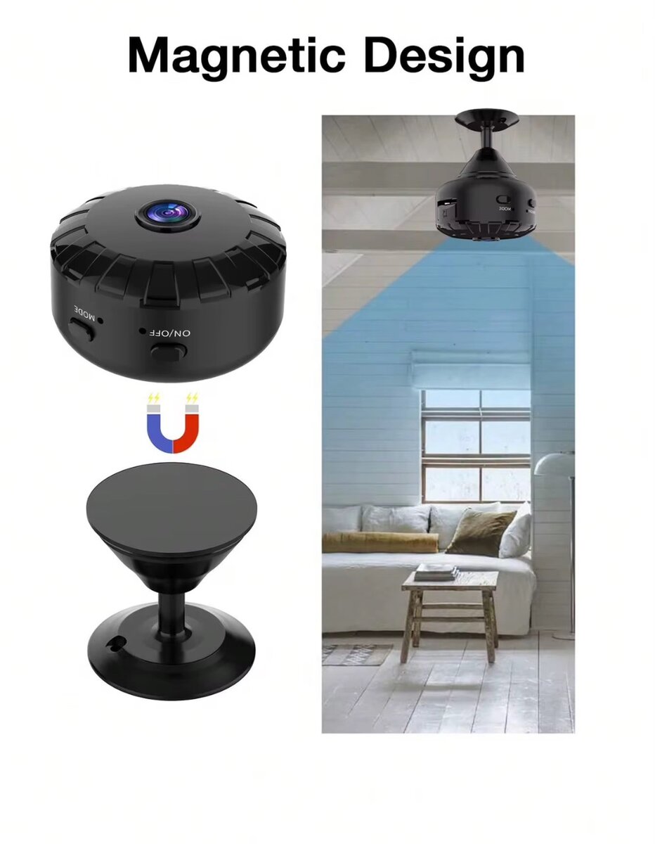 Caméra de sécurité Wi-Fi magnétique