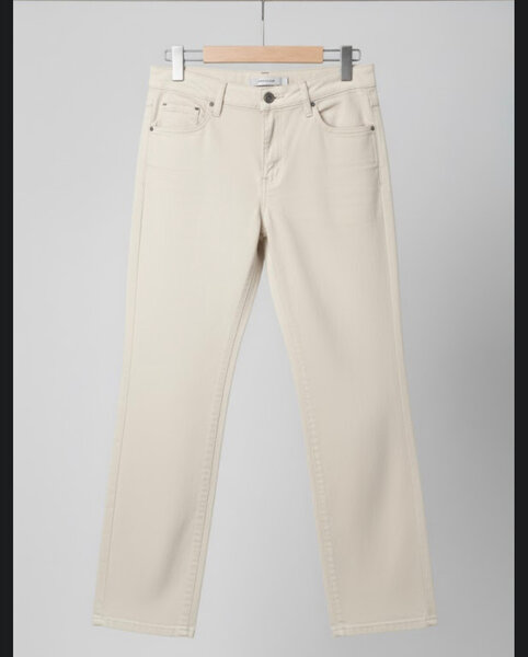 Jean droit beige pour femme
