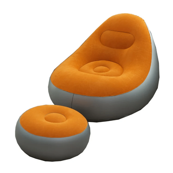 Chaise gonflable avec repose-pieds