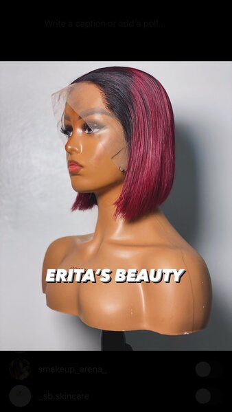 Burgundy frontal bob