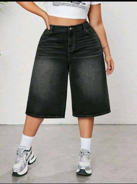Jupe-culotte en denim noir