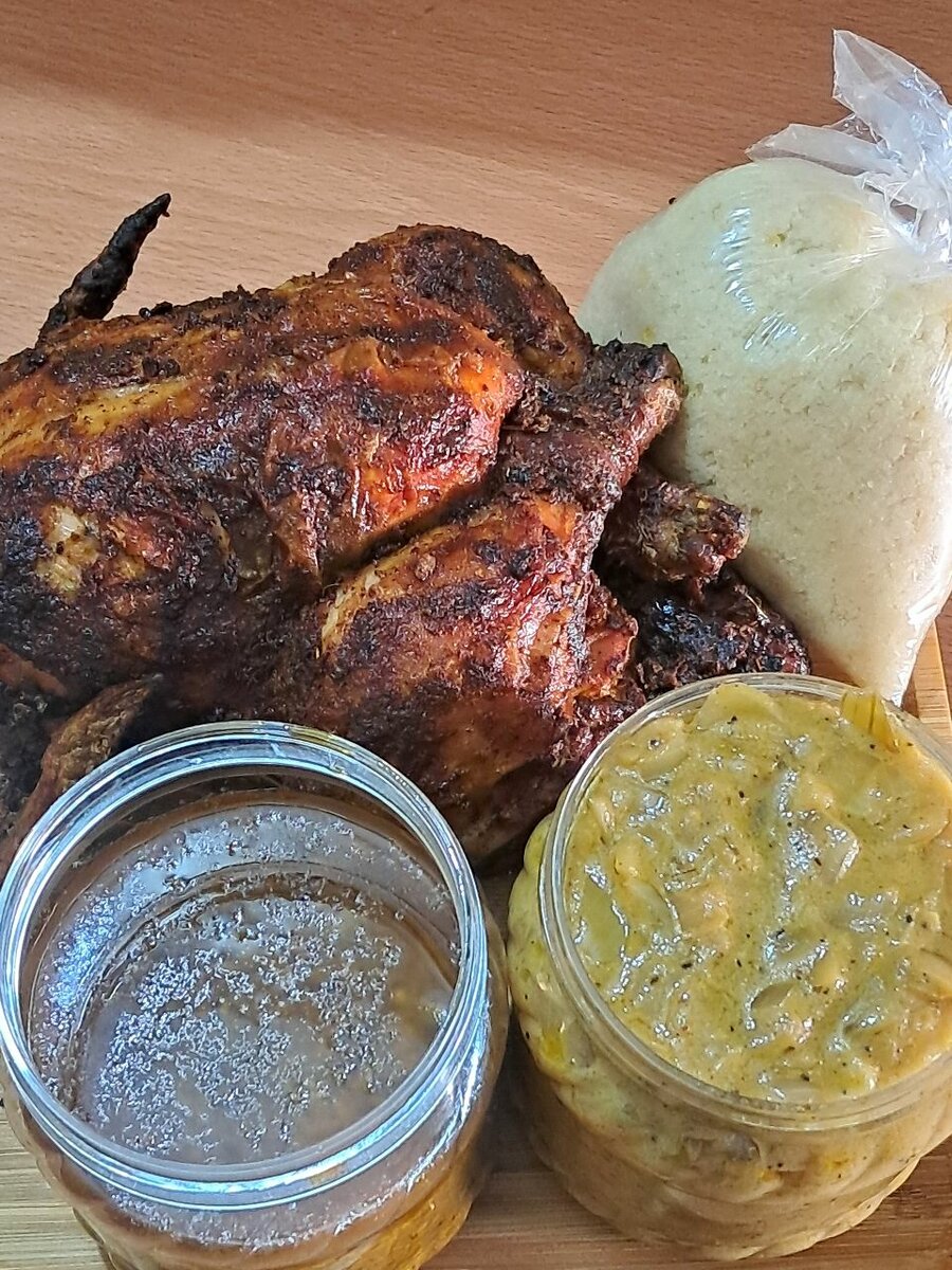 Poulet rôti avec sauces