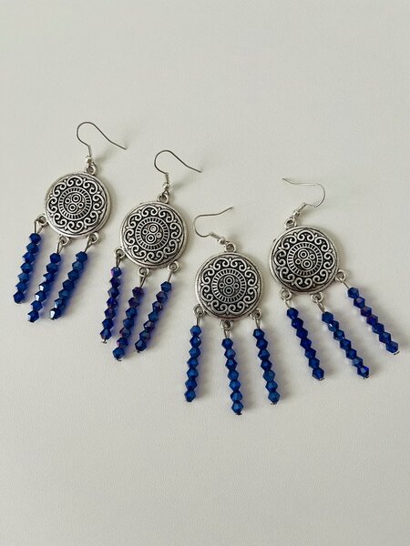 Серьги в этно стиле, ручной работы