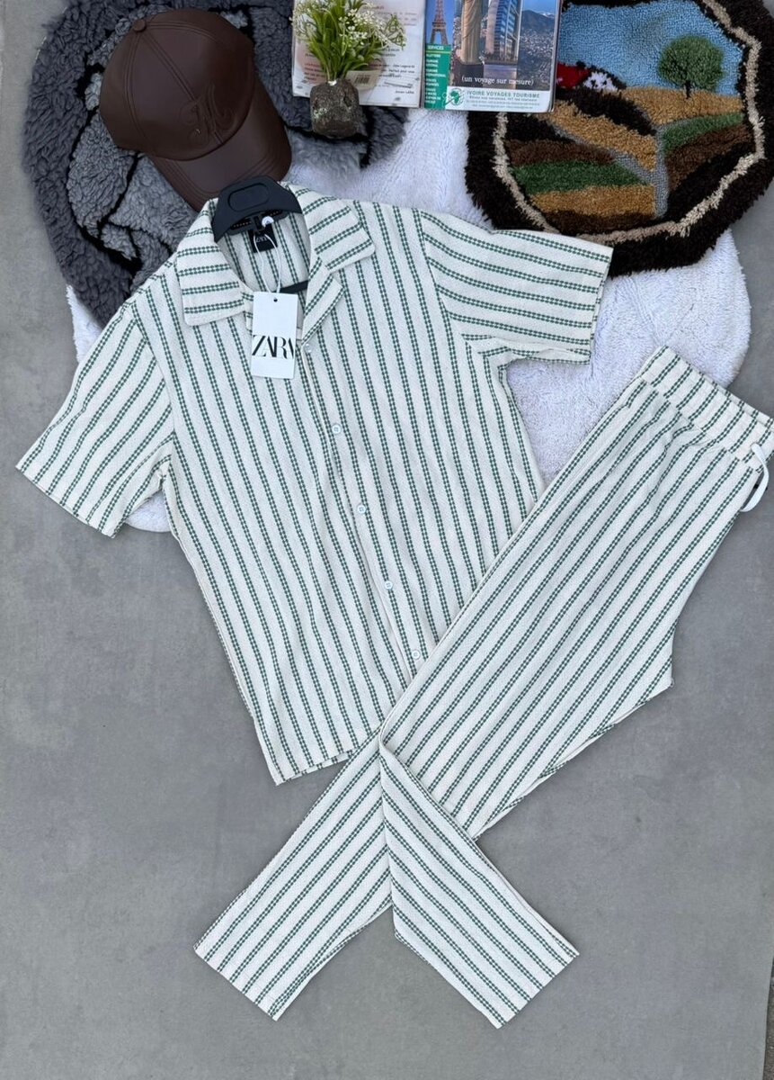 Pyjama rayé en coton doux