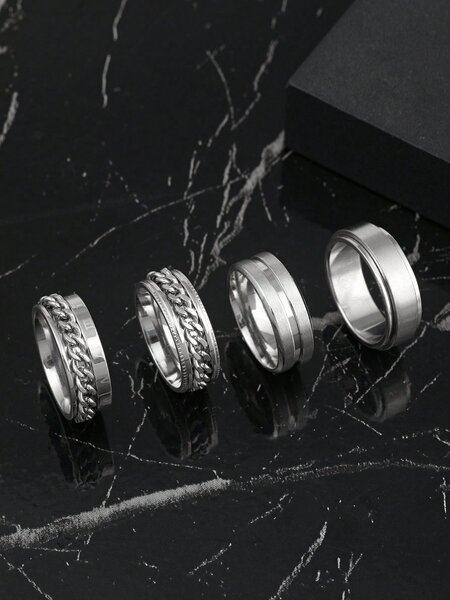 Bagues en acier inoxydable style moderne