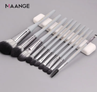 MAANGE Pro 10 Pcs Makeup Brush Set With Bag Powder Foundation Eyeshadow Lip Eyeliner Blush Blending Face Makeup Brushes tools