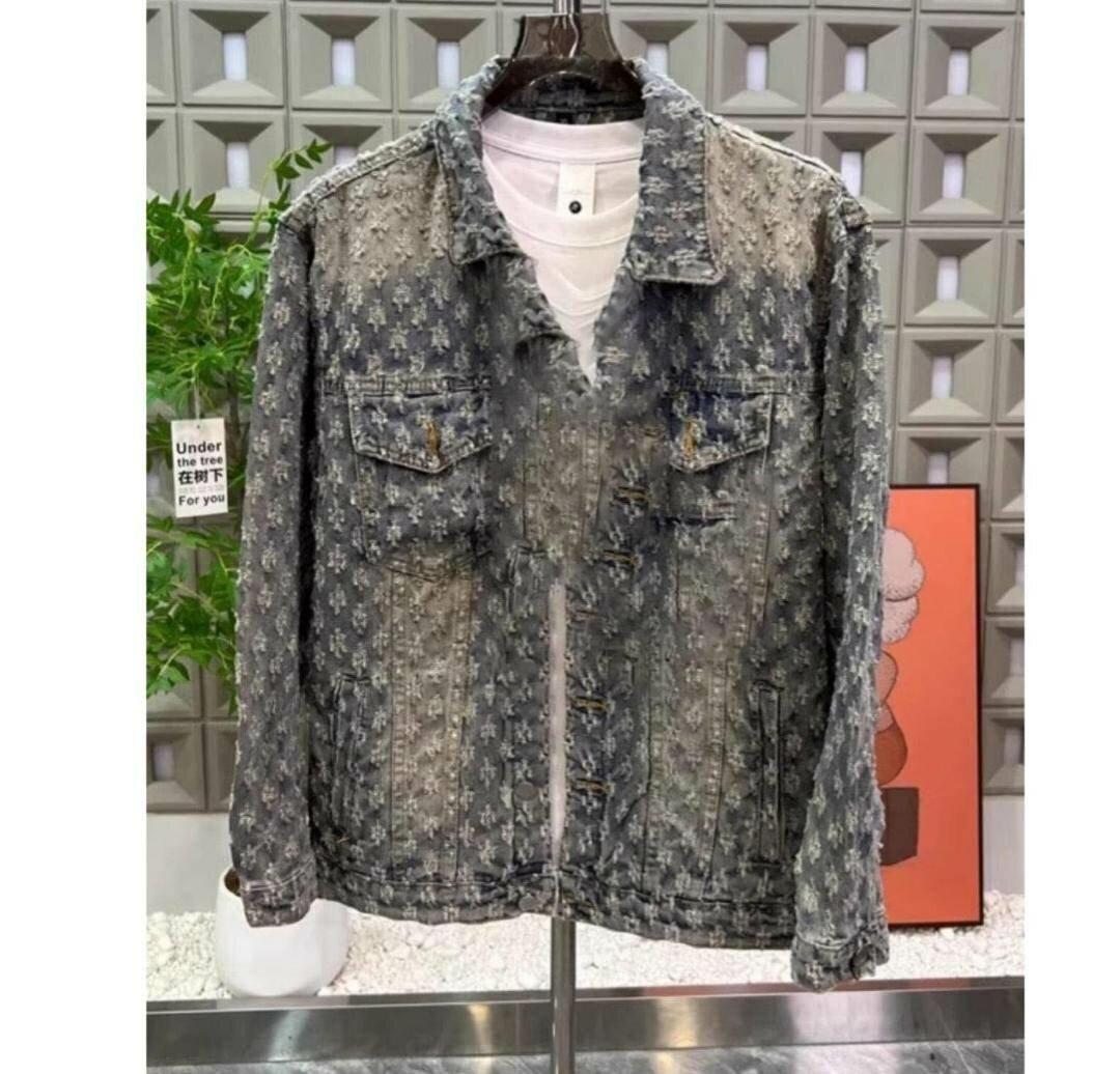 Veste en jean délavé homme