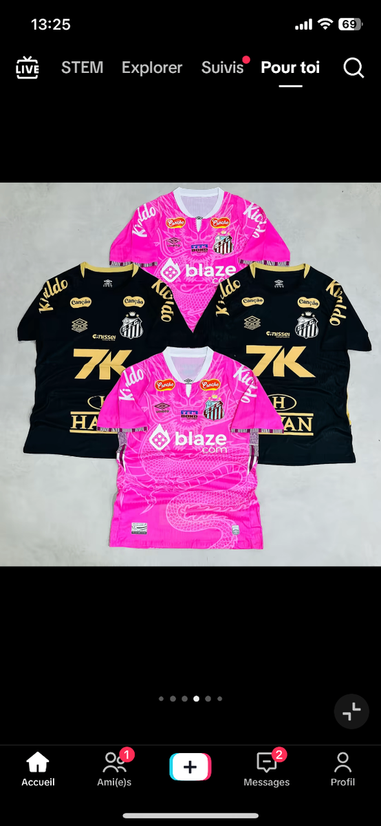 Maillot de Football Rose et Noir