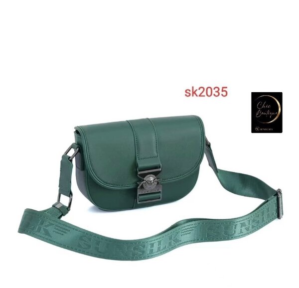 Sac bandoulière en cuir vert