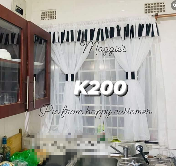 black and white curtains for the kitchen