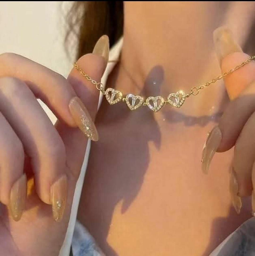 Collier Cœurs en Or plaqué