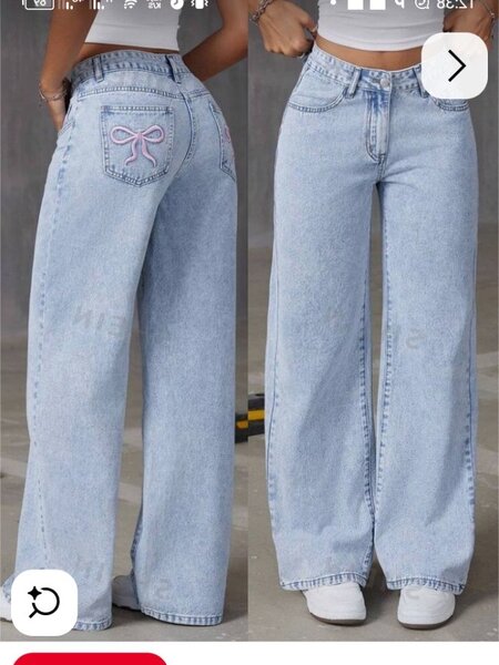 Jean pantalon large femme