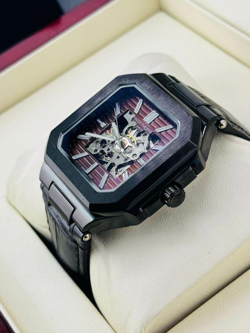 Montre Homme Squelette Carrée