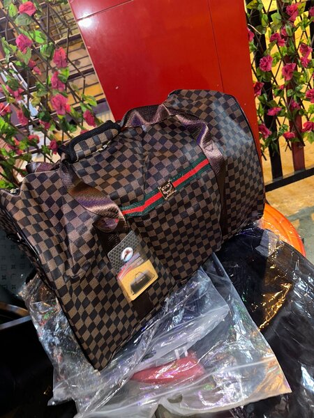 Stylish Checkered Travel Duffel