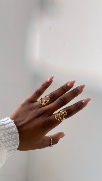 Duo de bague dorée