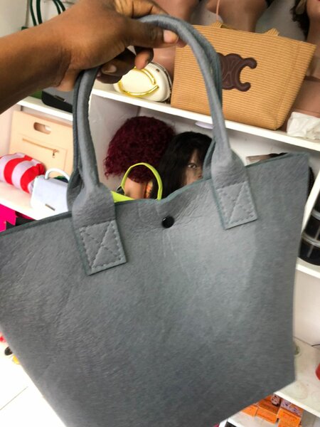 Sac cabas en toile gris chic