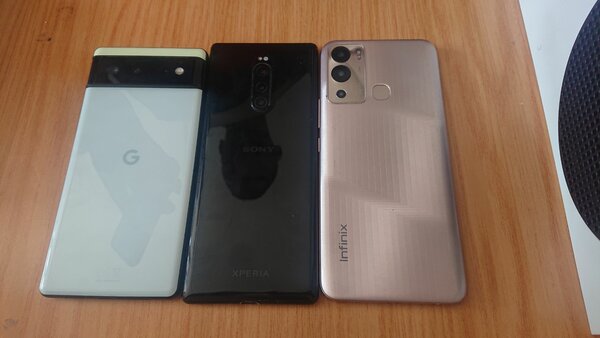 Infinix hot 12i, Google pixel 6, Sony Xperia 1