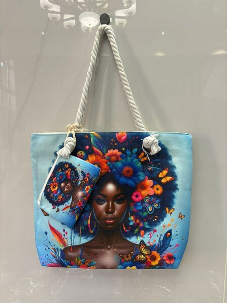 Stylish Illustrated Tote Bag Set