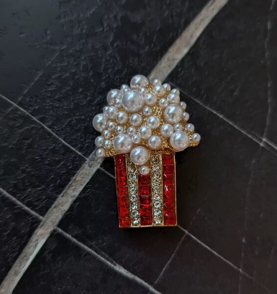 Broche Popcorn Perlés Éclatant