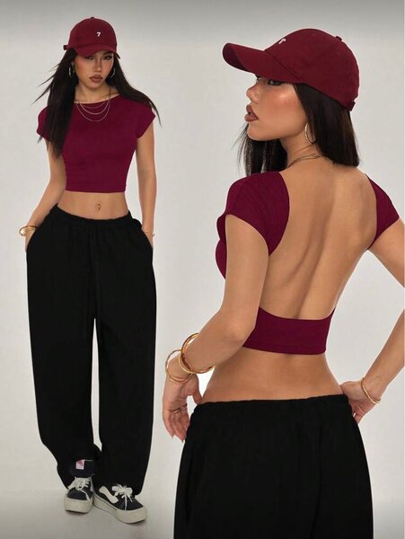 Crop top rouge élégant pour femme
