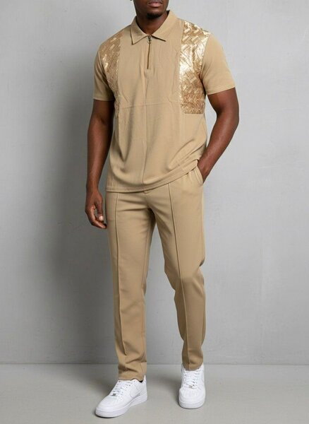 Polo et pantalon beige élégant