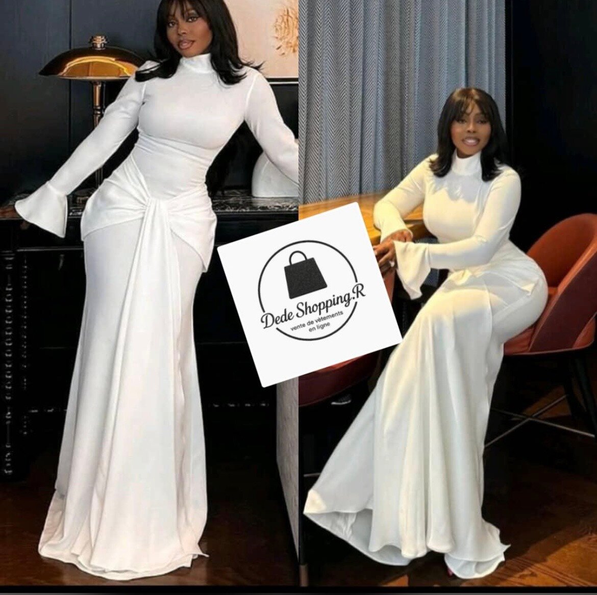 Robe longue blanche élégante