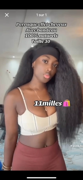 Perruque Naturelle avec Bandeau