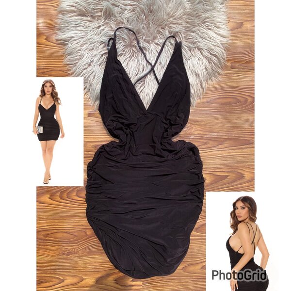 SHIEN side ruched dress