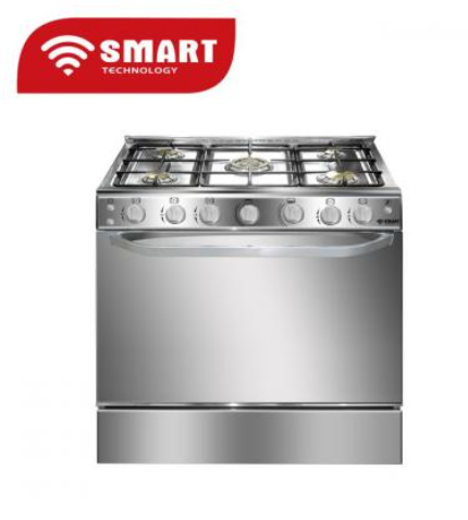 SMART TECHNOLOGY Gazinière 5 Feux Avec Four En Inox - 80 X 60 Cm - Gris