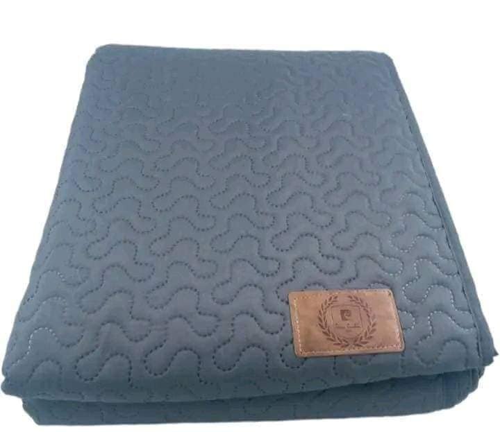 2 continental pillow cases, 2 standards pillow cases and 1 bedspread  dark blue