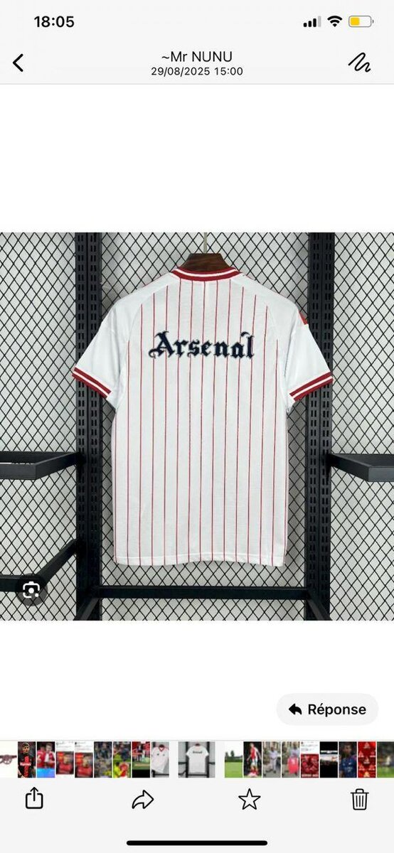 Maillot de Football Arsenal Blanc et Rouge