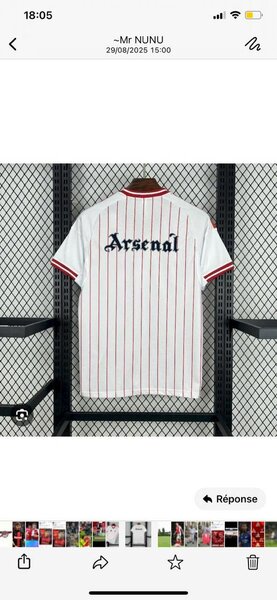 Maillot de Football Arsenal Blanc et Rouge