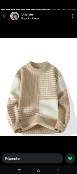 Pull rayé à motif tendance