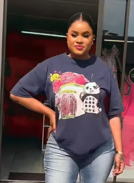 Women's Navy Blue Printed T-shirt