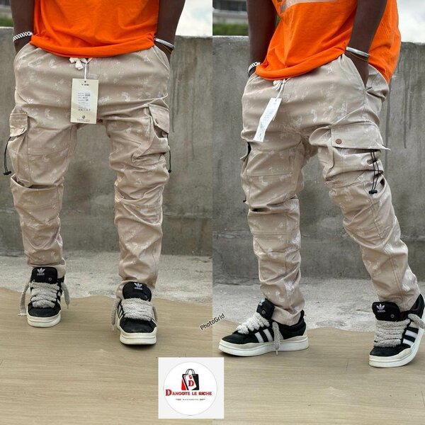 Pantalon cargo beige homme