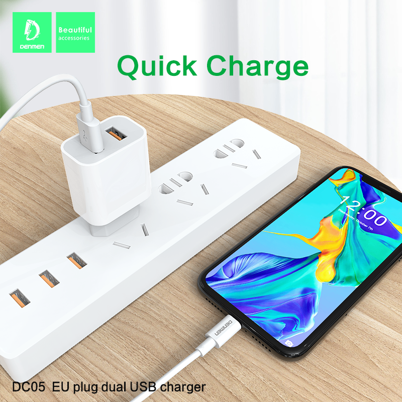 2.4A Fast Dual USB Ports Denmen Charging Brick