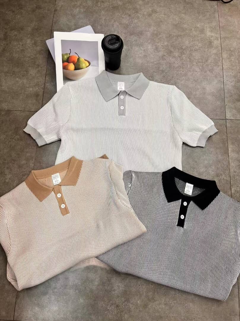 Polos élégants à rayures