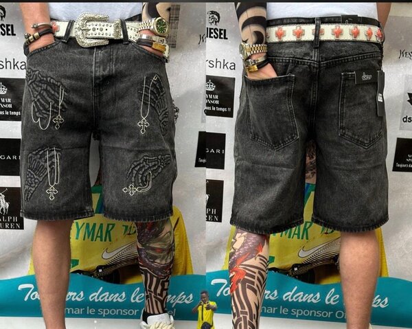 Shorts en jean décontractés cloutés