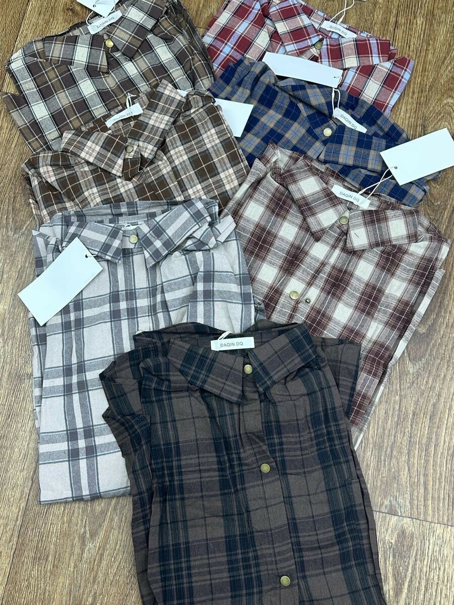 Рубашка клетка хлопок 899сом