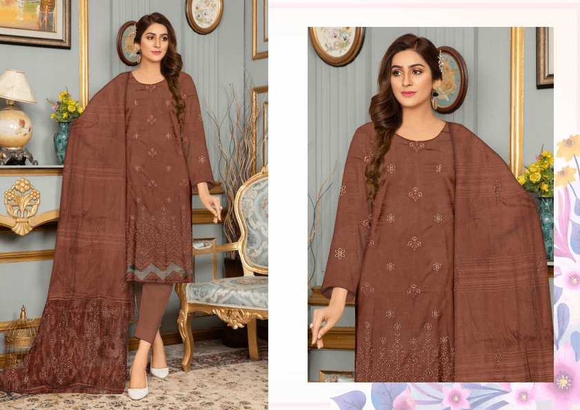 Digital embroidered lawn with fancy dupatta