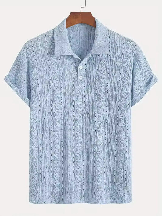 Polo en maille bleu pour homme