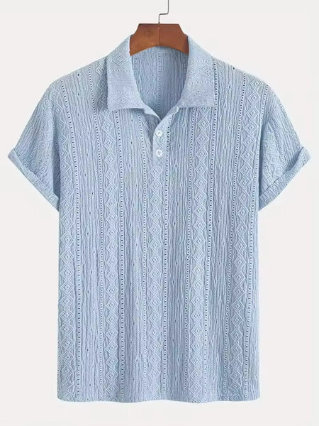 Polo en maille bleu pour homme