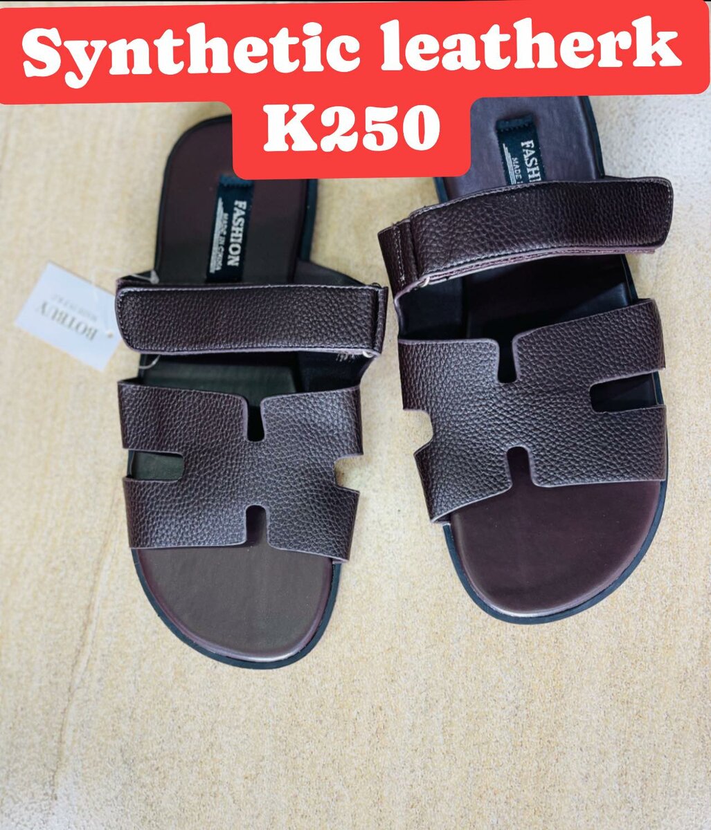 Synthetic leather slippers