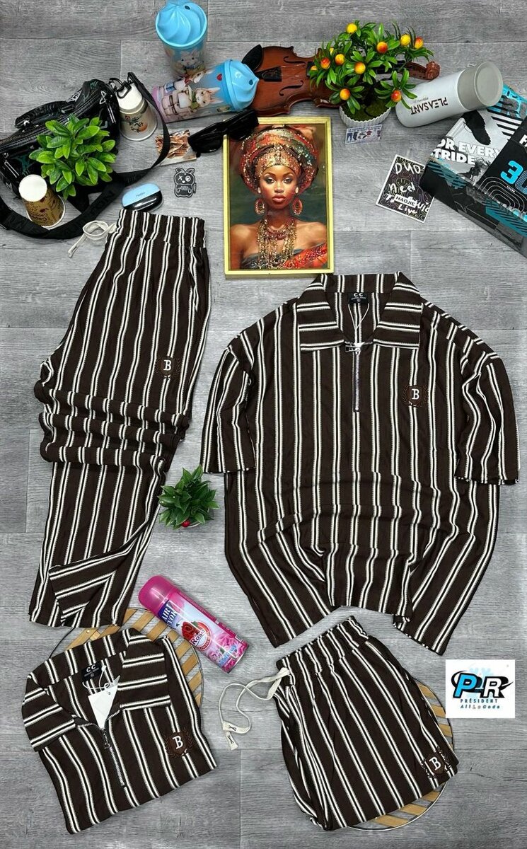 Ensemble décontracté rayé homme